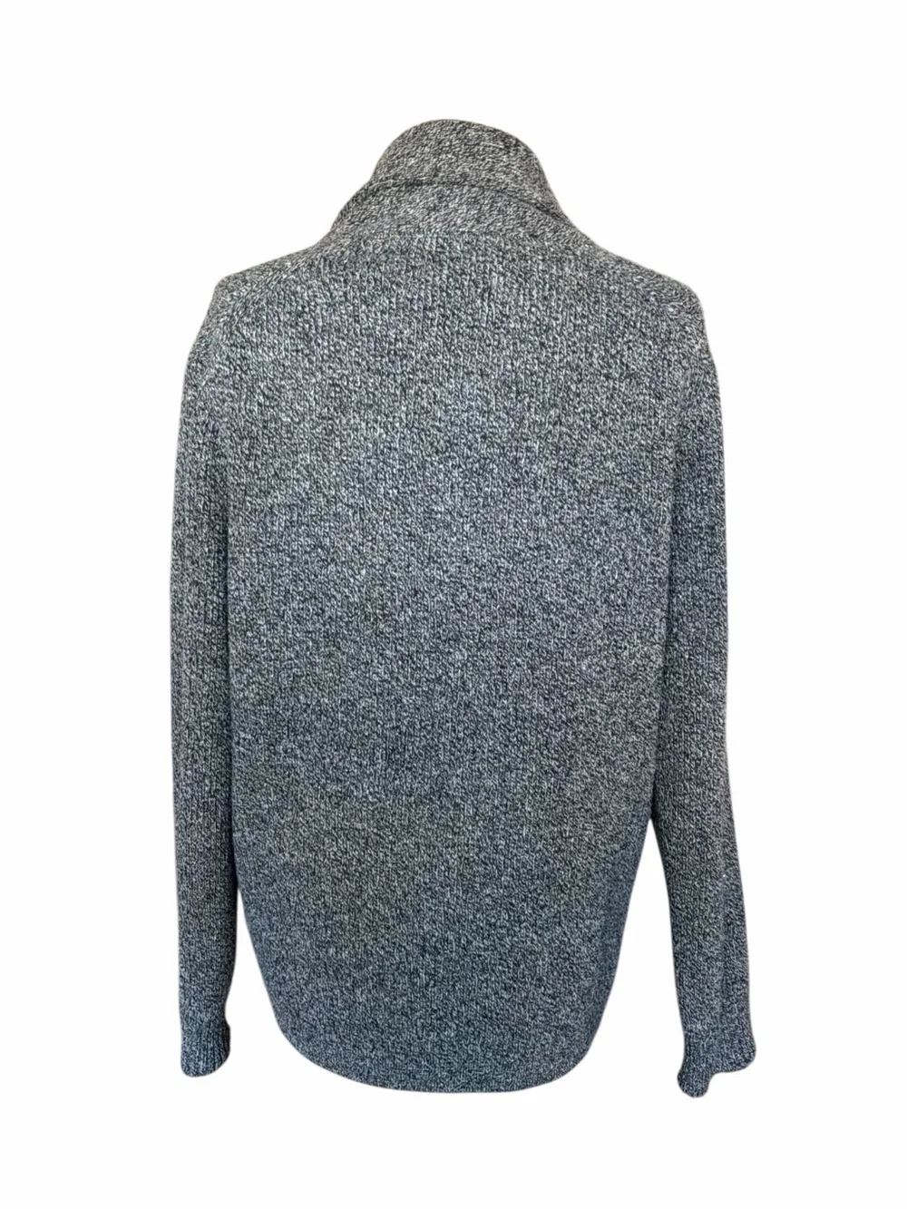 J.Crew Mens 100% Lambs Wool Shawl Collar Charcoal Grey Button Up Cardigan Large
